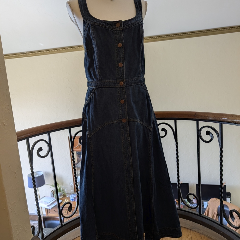 Pilcro Blue Sleeveless Square Neck Sundress Size L